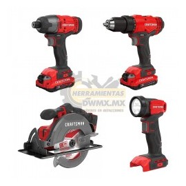 Kit Combinado de 4 Herramientas Inalámbricas 20V MÁX CRAFTSMAN CMCK401D2